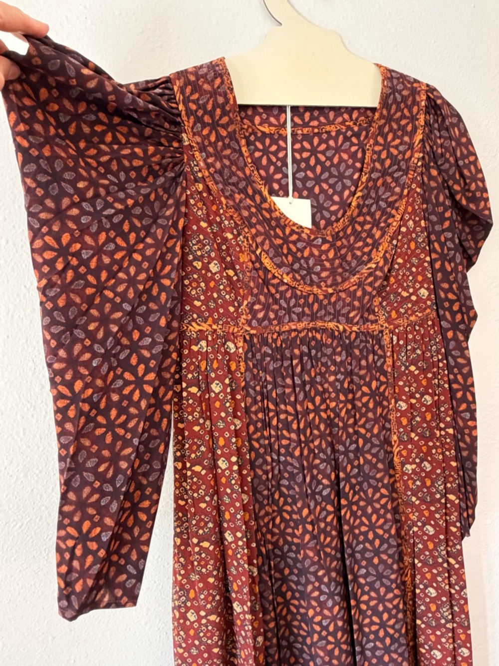 NWT Ulla Johnson Diann Dress - Rust and Deep Blue Floral Puff-Sleeve Maxi Dress